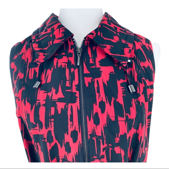 Weekends by Chico Full ZIP Vest Red Black Size 1 - Picture 3 of 7